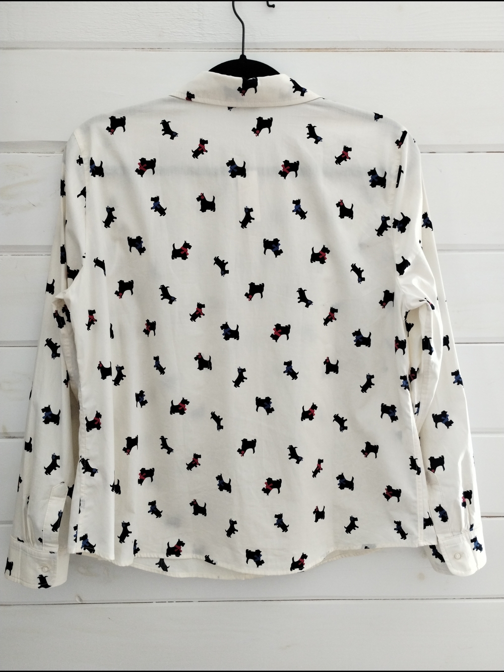 Talbots Scottie Dog Print Button Down Shirt LP NWT Cotton - Picture 5 of 8